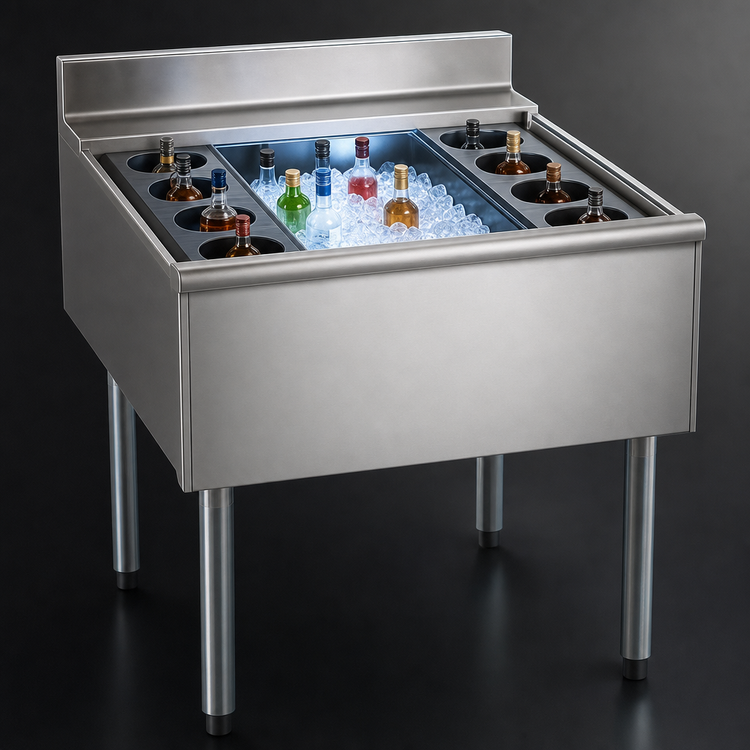 Product image #4 for Eagle Group 2200 Series 40-Inch Underbar Cocktail Unit with 12-Inch Insulated Ice Bin and 7-Circuit Cold Plate
