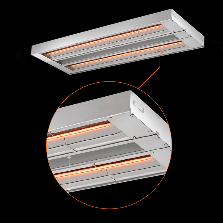 Product image #4 for Hatco Glo-Ray 30-Inch Double Unlighted Infrared Strip Heater, Aluminum, 1.32 kW