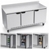 Thumbnail image #5 for Beverage-Air 72-Inch Three-Section Worktop Refrigerator with 3 Solid Doors and Rear-Mounted Self-Contained R290 Refrigeration
