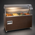 Thumbnail image #4 for Vollrath 2-Series Affordable Portable 3-Well Mobile Hot Food Station with Buffet Breath Guard and Lights, Walnut Woodgrain, 120/208-240V