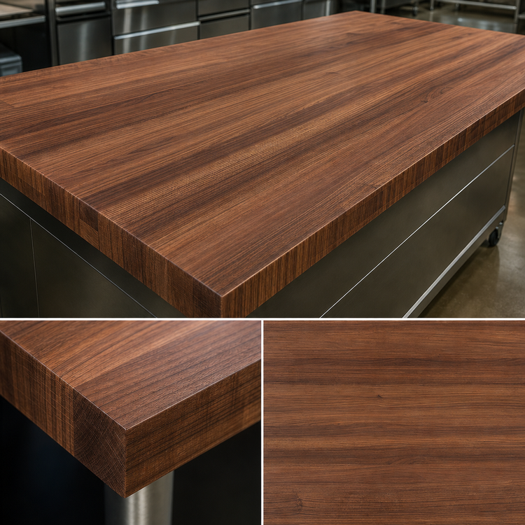 Product image #4 for John Boos Boos Block 72 Inch x 38 Inch American Black Walnut Edge Grain Kitchen Countertop