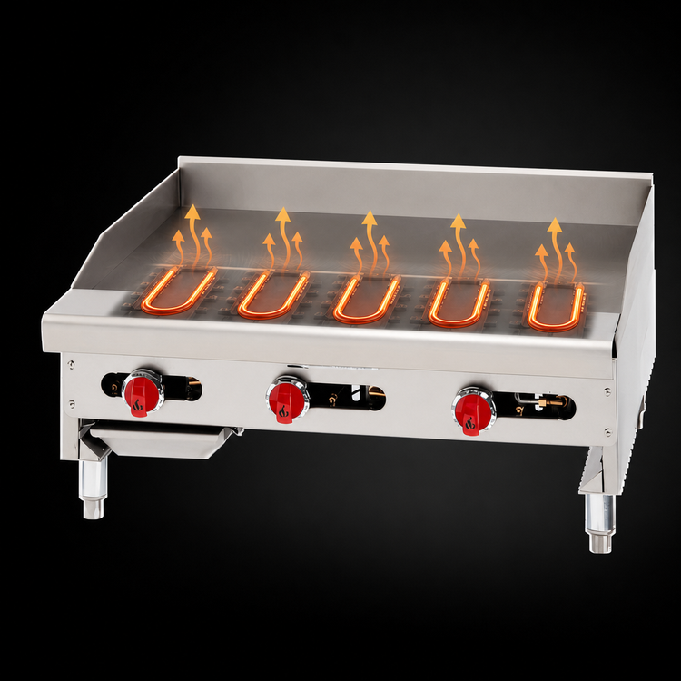 Product image #4 for American Range 60-Inch Gas Countertop Griddle with Manual Controls, 24-Inch Cooking Depth
