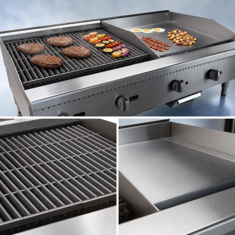 Product image #4 for Comstock-Castle 48-Inch Countertop Gas Charbroiler and Griddle Combo