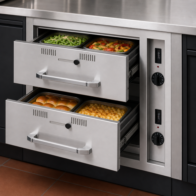 Product image #4 for RedHots Built-In 2-Drawer Warming Drawer, Stainless Steel, 120V