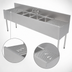 Thumbnail image #5 for Top Shelf TS Series 84-Inch 4-Compartment Stainless Steel Underbar Multi-Tank Sink Unit with Left and Right Drainboards