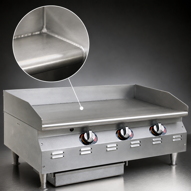 Product image #4 for RedHots Chef's Line Extra-Deep 48-Inch Countertop LP Gas Griddle with Thermostatic Controls