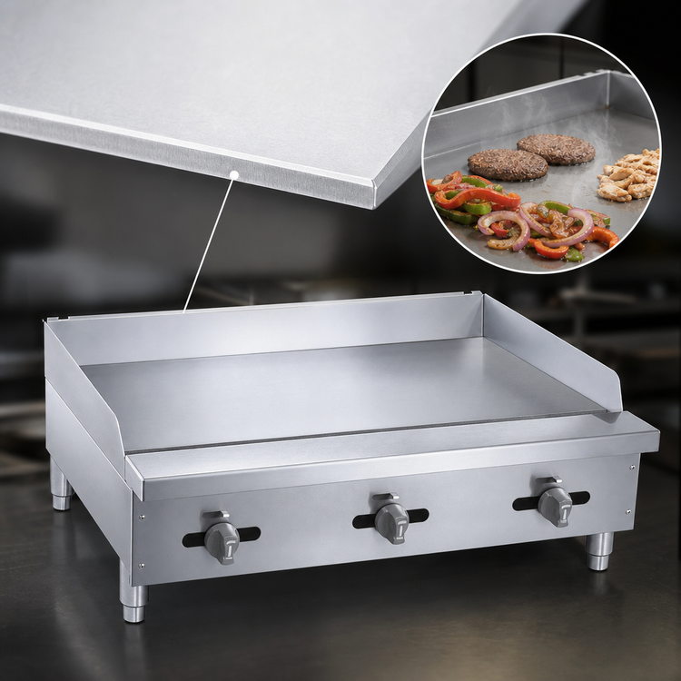 Product image #4 for Comstock-Castle Diner Series 72-Inch Countertop Gas Griddle with Thermostat Controls