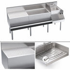Thumbnail image #5 for Krowne Royal Series KR24-W72A-10 72-Inch Freestanding Underbar Ice Bin/Cocktail Station with Blender Sink and 10-Circuit Cold Plate