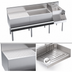 Thumbnail image #5 for Krowne Royal Series 72-Inch Freestanding Underbar Ice Bin/Cocktail Station with Drainboard, 18-Inch Blender Dump Sink, and 10-Circuit Cold Plate