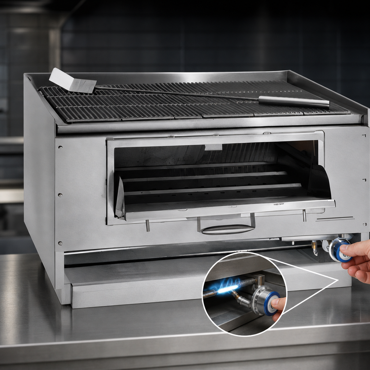 Product image #4 for Imperial MSQ-60 60-Inch Countertop Mesquite Wood Broiler with Cast Iron Grates and Gas Log Lighter