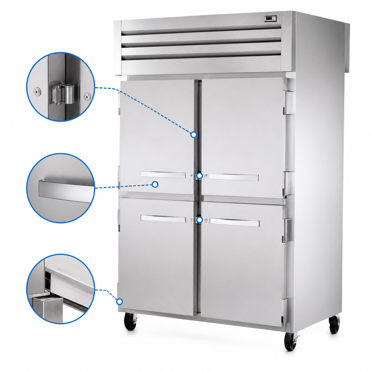 Product image #4 for True SPEC SERIES Pass-Thru Two-Section Reach-In Refrigerator with 4 Half Swing Doors