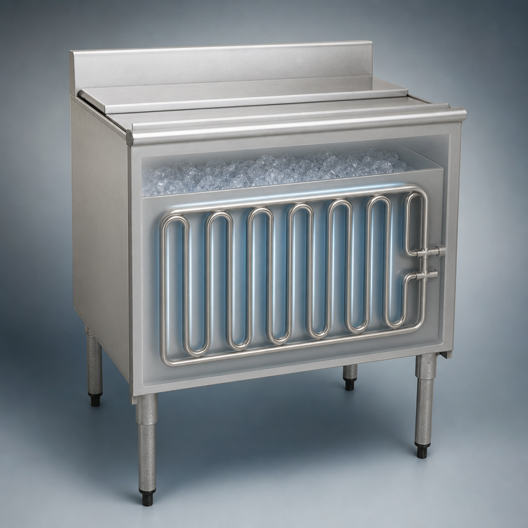 Product image #4 for Eagle Group 1800 Series 30-Inch Underbar Ice Chest with 8-Inch Deep Bin and Sealed-In 7-Circuit Cold Plate