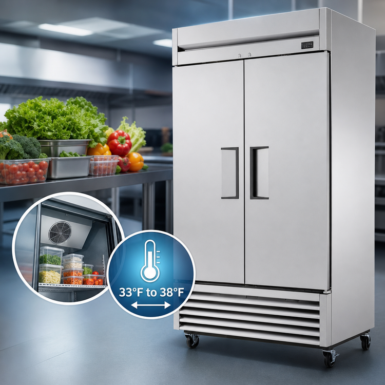 Product image #4 for True T-43-HC Two-Section Reach-In Solid Swing Door Refrigerator, 47-Inch Wide