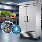 Thumbnail image #4 for True Mfg. - General Foodservice T-43-HC Two-Section Reach-In Refrigerator, Solid Swing Doors, 47-Inch Wide, Bottom-Mounted R290