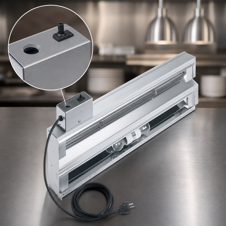 Product image #4 for Vollrath Cayenne 30-Inch Single Strip Heat Lamp with Toggle Switch Control and Aluminum Housing