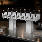 Thumbnail image #4 for Perlick Corporation 4006-10BX10B Back-to-Back Bridge Tee Draft Beer Tower, 20-Faucet, Countertop, Glycol-Cooled, Stainless Steel