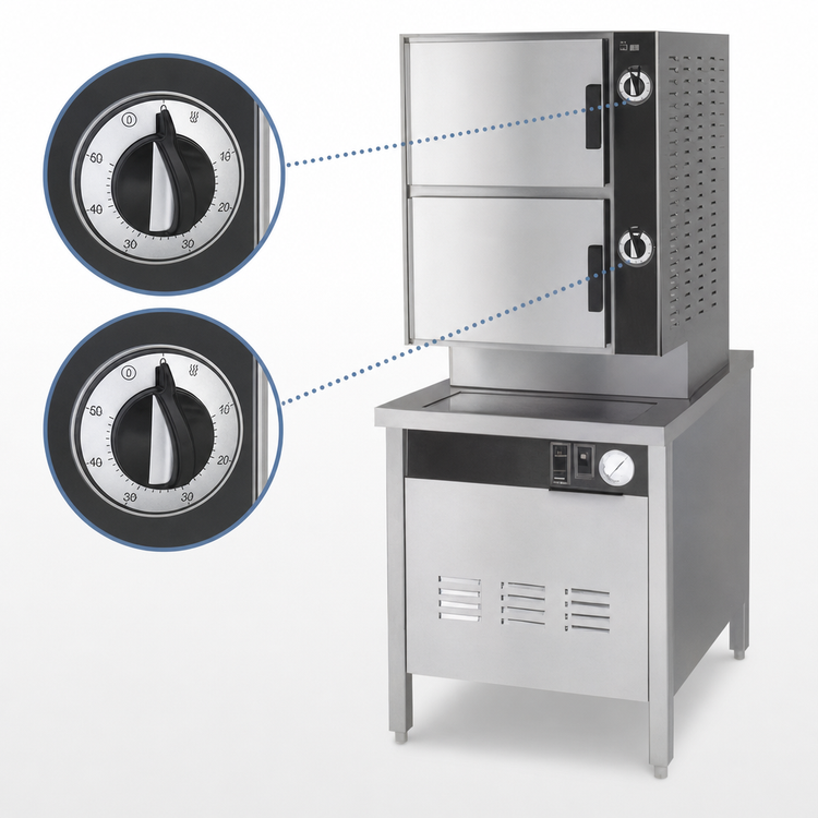 Product image #4 for Groen HyPlus 2-Compartment Electric Pressureless Steamer with 24-Inch Cabinet Base