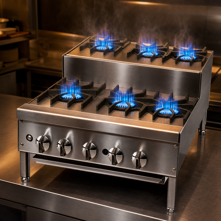 Product image #4 for Supreme 36-Inch Countertop Gas Step-Up Hotplate with 7 Burners