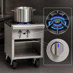 Thumbnail image #4 for Imperial (Middleby) ISPA-18 18-Inch Gas Stock Pot Range with Single 3-Ring Burner, Open Front Cabinet and Stainless Steel Exterior