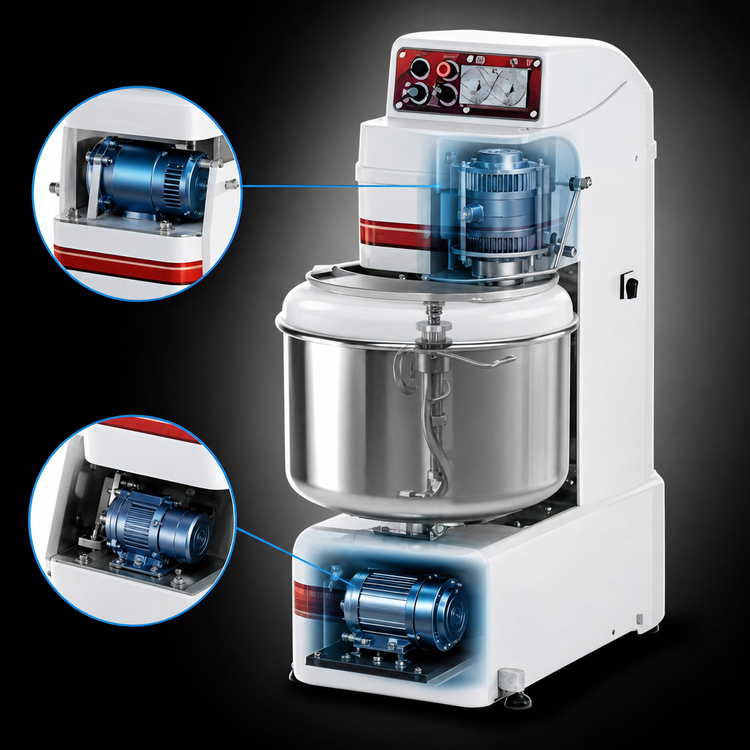 Product image #4 for Univex Silverline SL80 Fixed-Bowl Spiral Dough Mixer, 135 Qt., 176 Lb. Capacity, 2-Speed Digital Timers