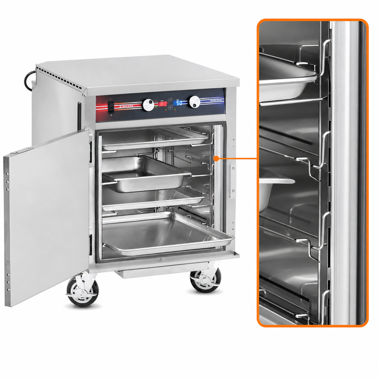 Product image #4 for FWE Clymate IQ Mobile Heated Humidified Holding Cabinet, Single Door, 10 Full-Size Tray Capacity