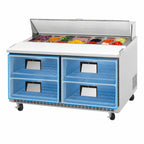 Thumbnail image #4 for Everest Refrigeration EPBNR2-D4 47.5-Inch Two-Section Drawered Sandwich Prep Table, 4 Drawers, 13 Cu. Ft., Stainless Steel, Front-Breathing