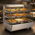 Thumbnail image #4 for Omcan Full-Service Countertop Hot Food Heated Display Case with Curved Glass, 5.65 Cu. Ft., 3 Shelves