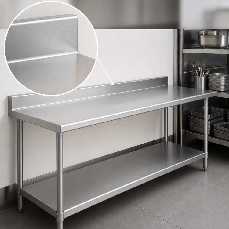 Product image #4 for Spec-Master 144-Inch x 24-Inch Stainless Steel Work Table with 4-1/2-Inch Backsplash and Undershelf