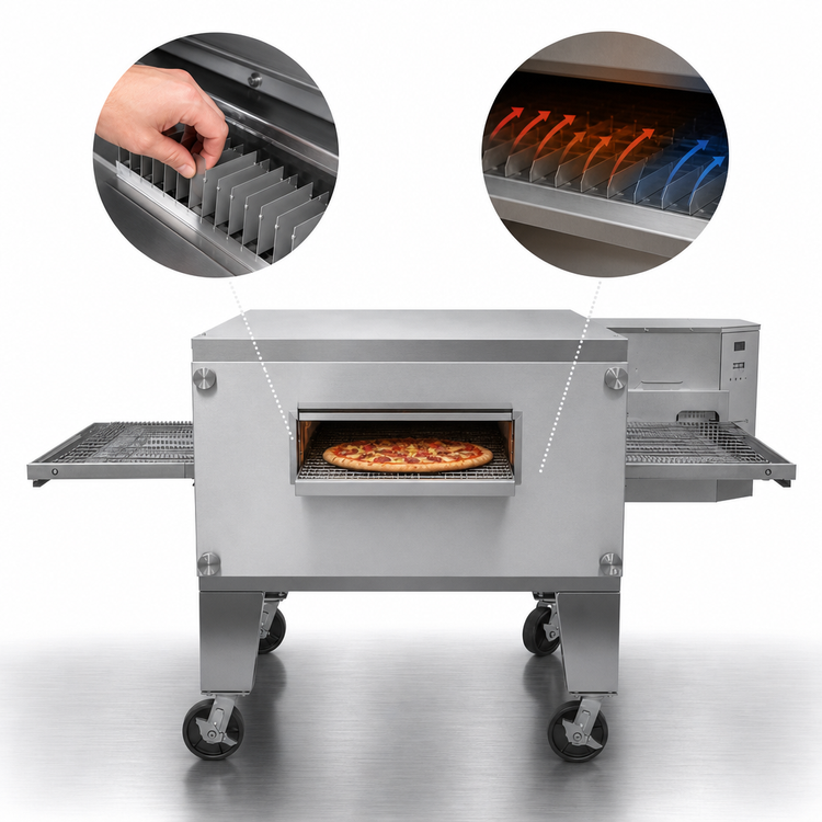 Product image #4 for Lincoln Impinger 3200 Series FastBake Single-Deck Electric Conveyor Pizza Oven Package, 40-Inch Chamber, 240V