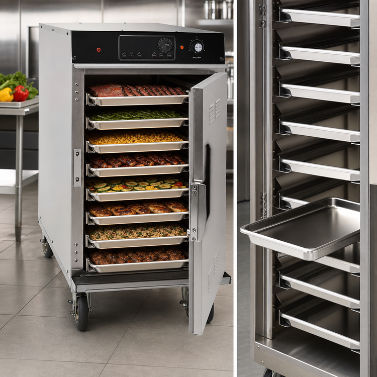 Product image #4 for Cres Cor Cook-N-Hold Low Temp Mobile Half-Height Insulated Smoker Cabinet, 8-Pan Capacity