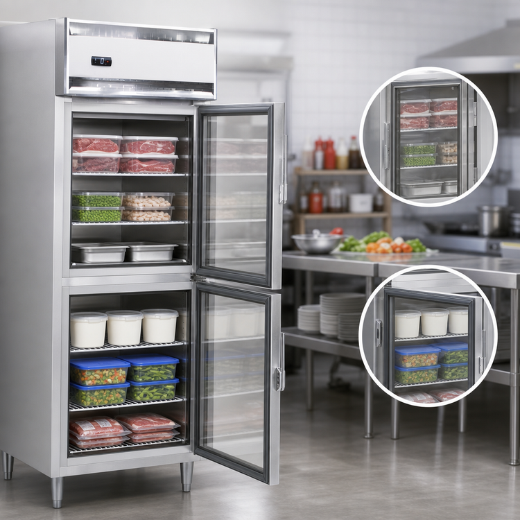 Product image #4 for Continental Refrigerator D1FENSAGDHD Designer Line One-Section Wide Reach-In Freezer with Half Glass Doors