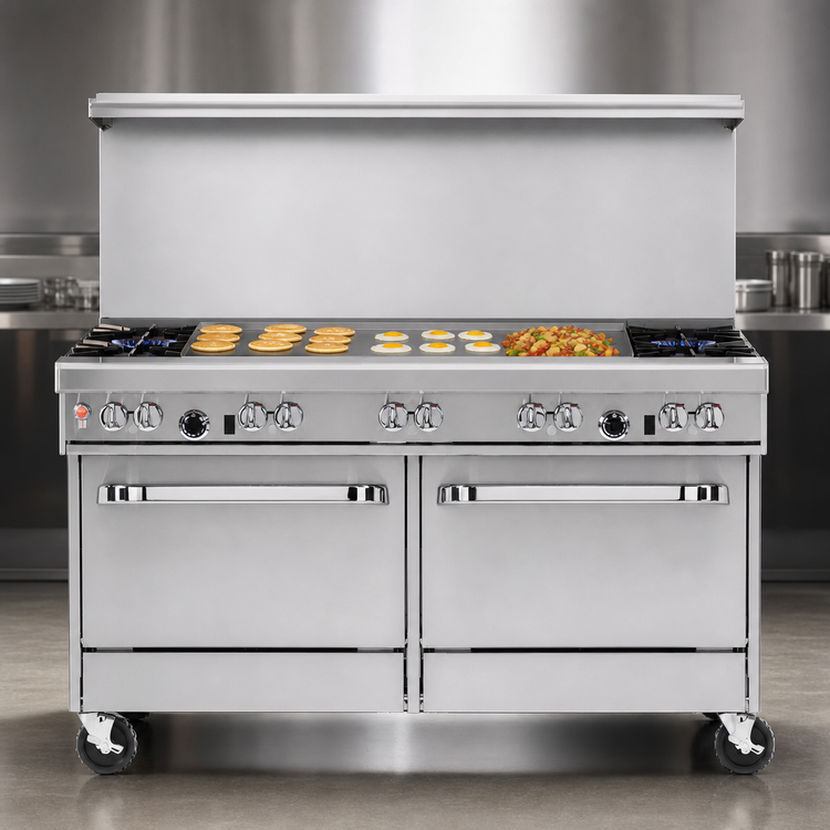 Product image #4 for Southbend Ultimate 60-Inch Gas Restaurant Range with 2 Open Burners, 48-Inch Griddle, Standard Oven, and Convection Oven