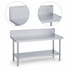 Thumbnail image #4 for Duke Manufacturing 314S-2484-10R 84-Inch x 24-Inch Stainless Steel Work Table with 10-Inch Marine Edge Riser and Undershelf