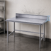 Thumbnail image #4 for Advance Tabco 144-Inch x 24-Inch 14-Gauge 304 Stainless Steel Work Table with 5-Inch Backsplash