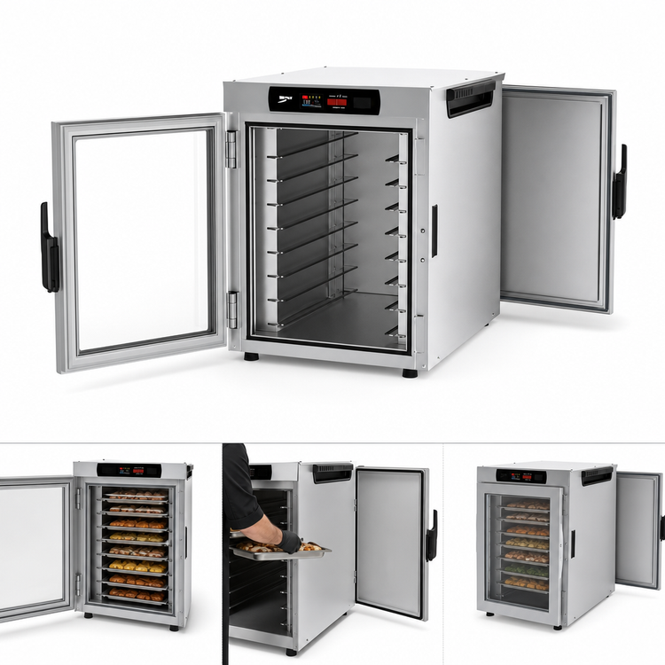 Product image #4 for Metro HotBlox Wide 8-Pan Pass-Thru Insulated Holding Cabinet with Digital Touchscreen Controls, Clear Front Door and Solid Rear Door