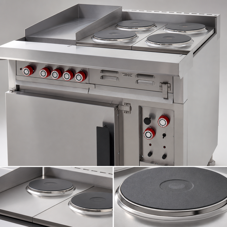 Product image #5 for Lang 36-Inch Heavy Duty Electric Range with 24-Inch Griddle, 2 French Plates, and Convection Oven Base