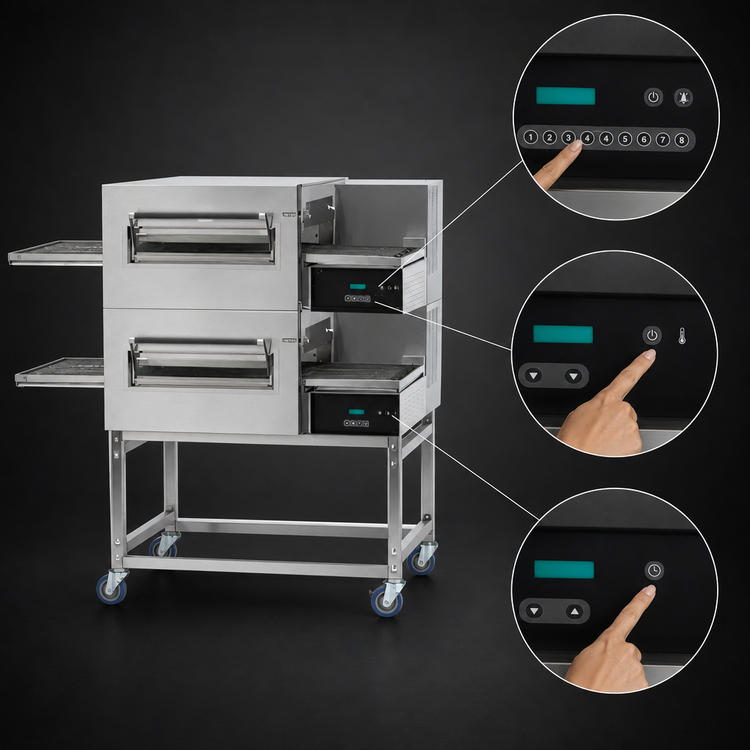 Product image #4 for Lincoln Impinger II 1100 Series Double-Stack Gas Conveyor Pizza Oven Package with FastBake and easyTouch Controls