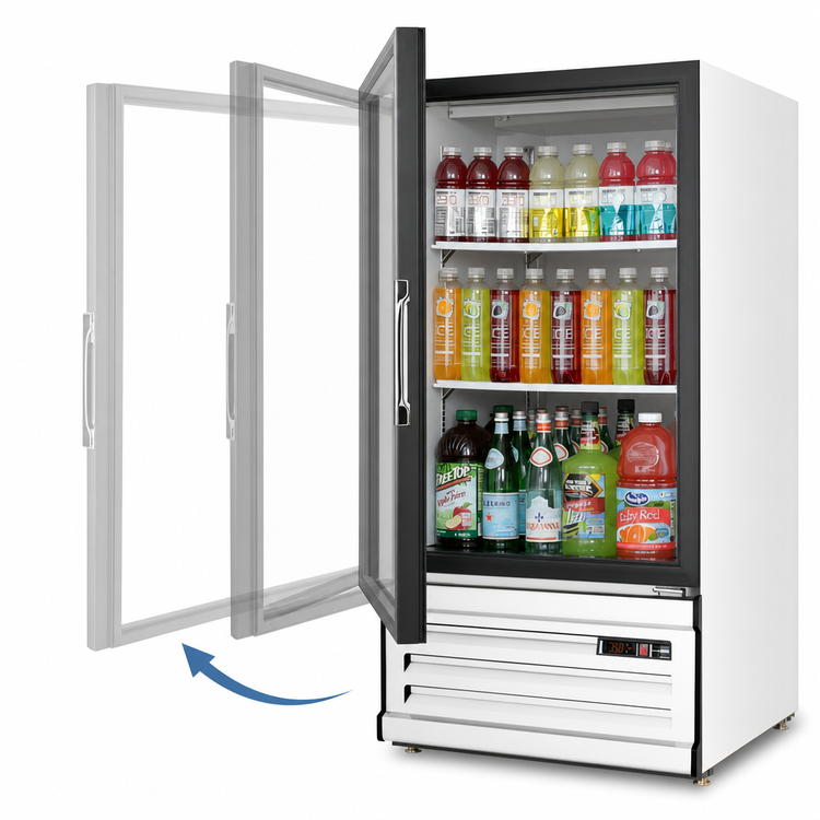 Product image #4 for Everest Refrigeration 24-Inch Wide One-Section Reach-In Glass Door Merchandiser Refrigerator, 8 Cu. Ft.