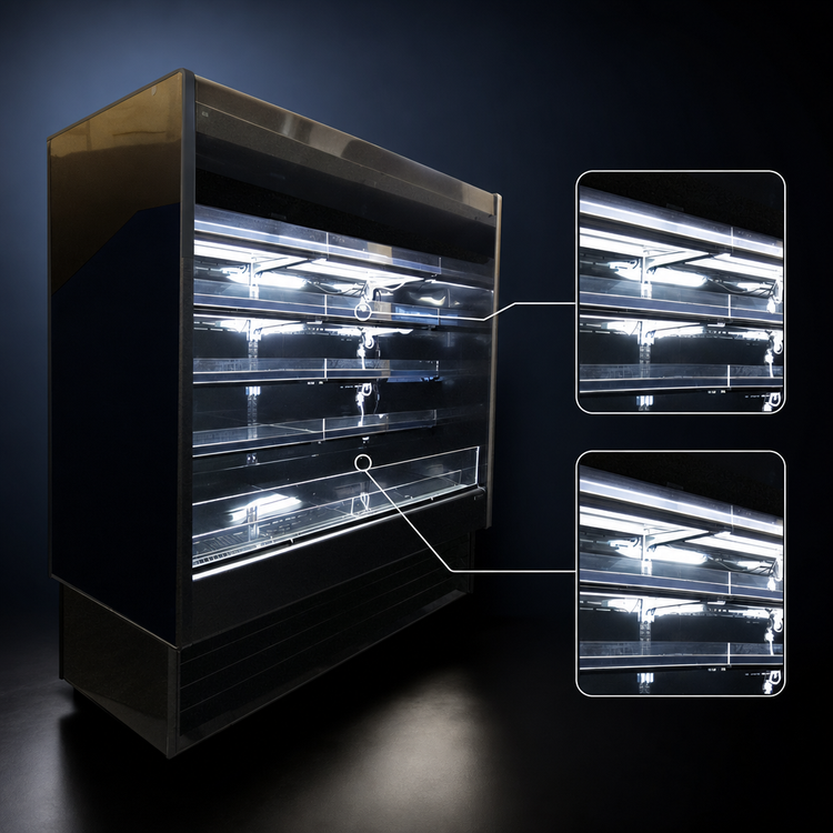 Product image #4 for Howard-McCray 35E Series Dairy Open Merchandiser, 147 Inches Wide, Remote Refrigeration, LED Shelves