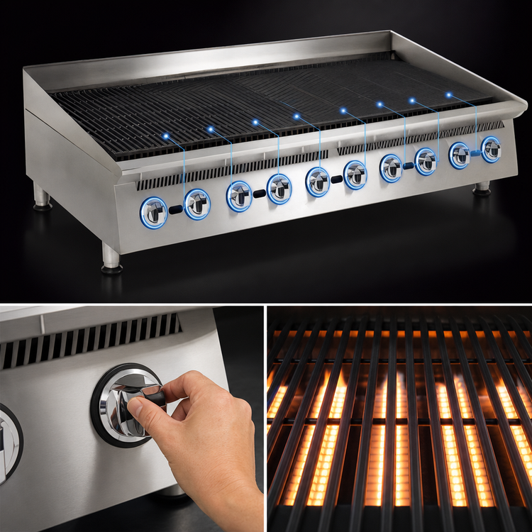 Product image #5 for Star Ultra-Max 60-Inch Gas Lava Rock Charbroiler with Manual Controls, 200,000 BTU