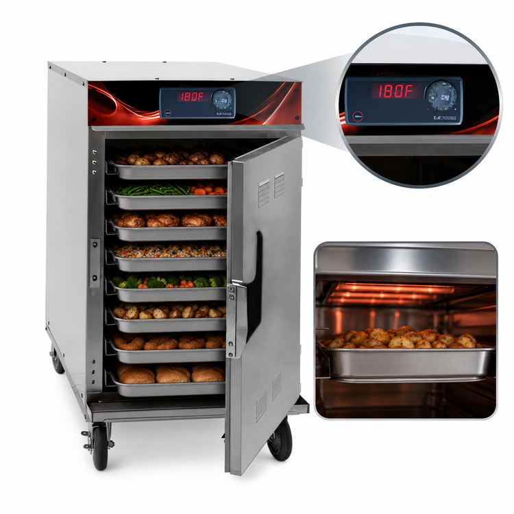 Product image #4 for Cres Cor Mobile Half-Height Insulated Radiant Heated Holding Cabinet with Top-Mount Heater, 8 Pan Capacity