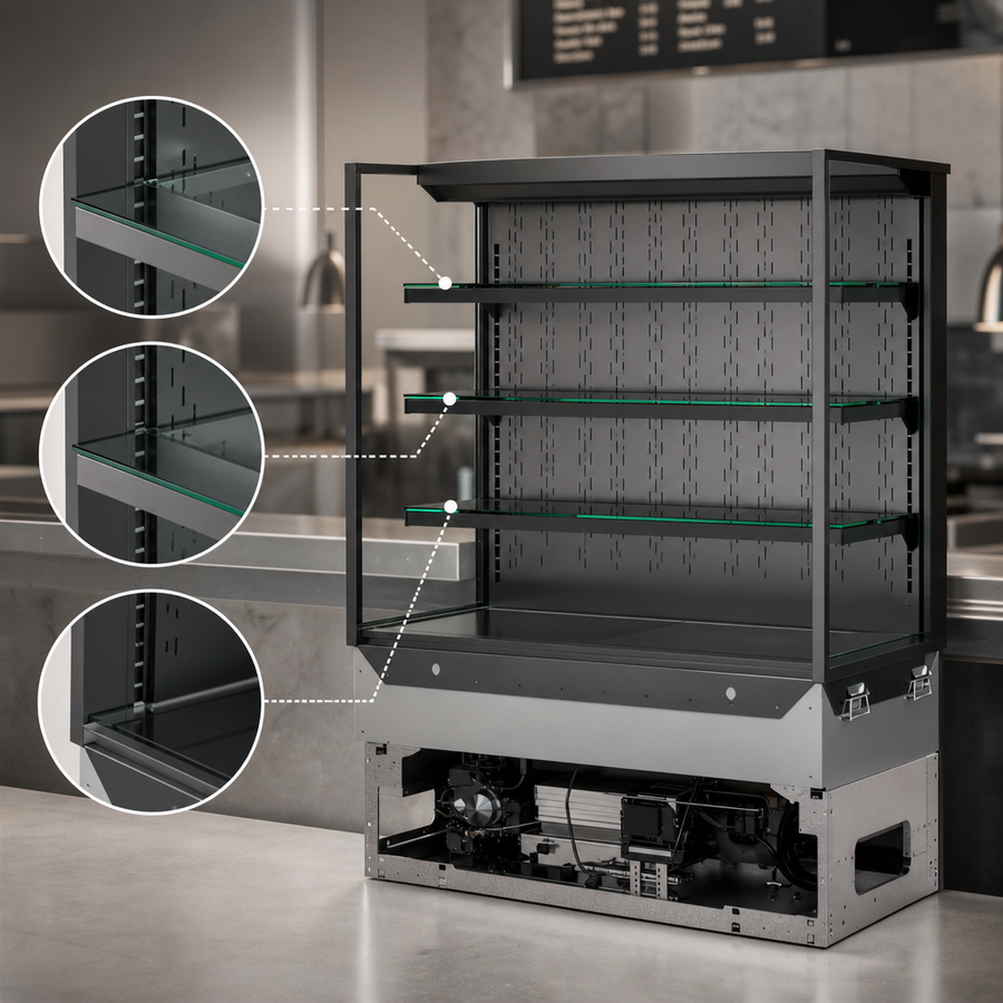Three Adjustable Glass Shelves