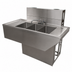 Thumbnail image #5 for BK Resources 60-Inch Three-Compartment Stainless Steel Slimline Underbar Sink with Dual Drainboards