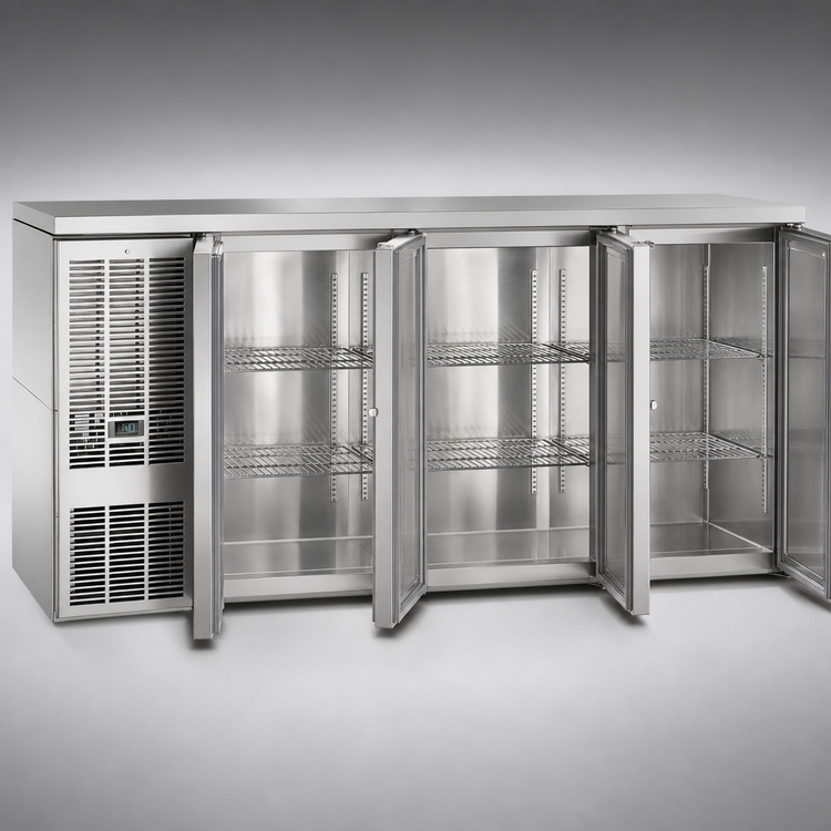 Product image #5 for Perlick BBSN72 72-Inch Three-Door Narrow Refrigerated Back Bar Cabinet