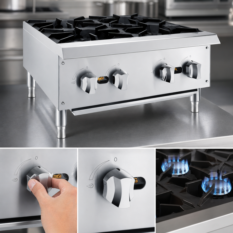 Product image #5 for General 24-Inch 4-Burner Countertop Natural Gas Hot Plate