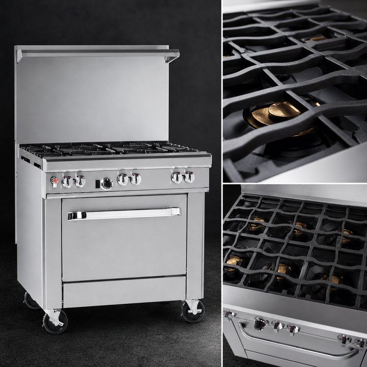 Product image #4 for Southbend Ultimate 36-Inch Gas Restaurant Range with 2 Non-Clog Burners, 24-Inch Charbroiler, and Convection Oven
