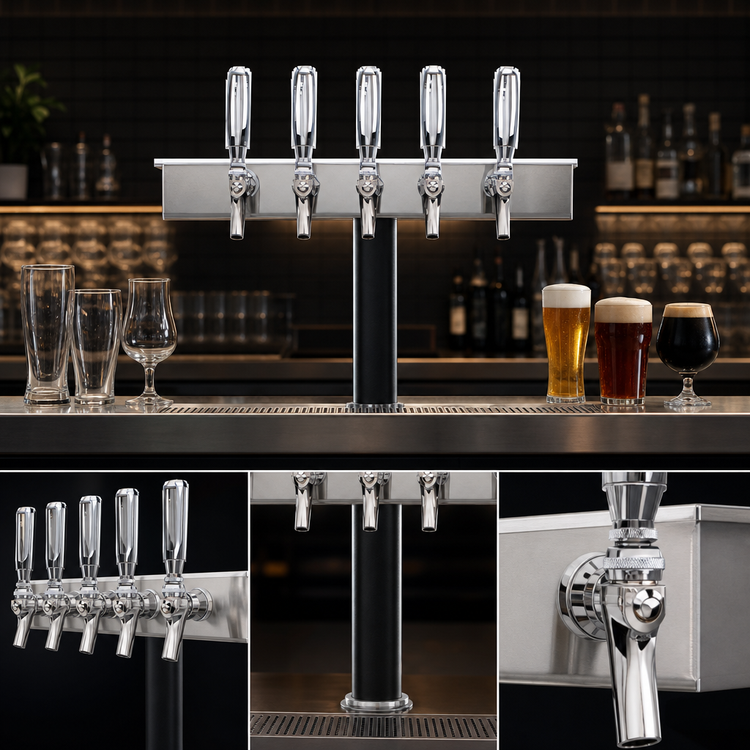 Product image #4 for Micro Matic Underbar 1-Column 5-Faucet Glycol-Cooled Draft Beer Dispenser