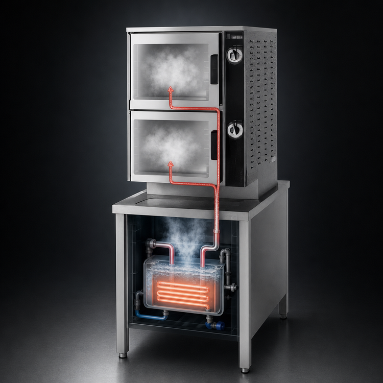Product image #4 for Groen HyPlus HY-6SE-24 24 kW Electric Pressureless Steamer with 2 Compartments and 24-Inch Cabinet Base