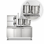 Thumbnail image #4 for Crown ECX-2-6-6 Electric Two-Compartment Convection Steamer with Dual 6 Gallon Kettles and Cabinet Base