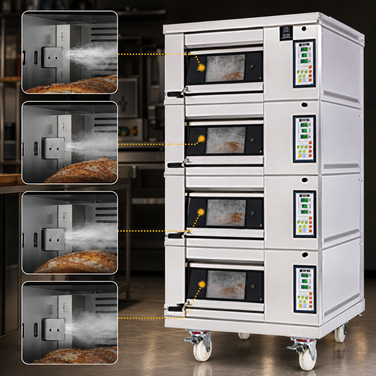 Product image #4 for Artisan Double-Deck Stone Hearth Electric Deck Oven with Programmable Controls and Steam Injection